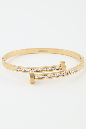 Bejeweled Geometric Nail Cuff Bracelet