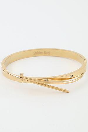 Bejeweled Modern Nail Cuff Bracelet