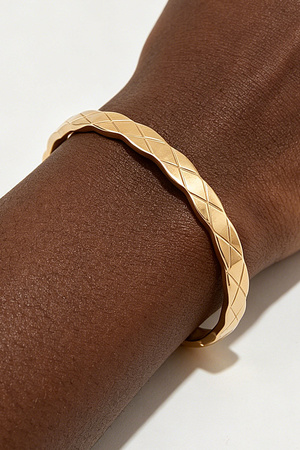 Polished Diamond Cut Cuff Bracelet