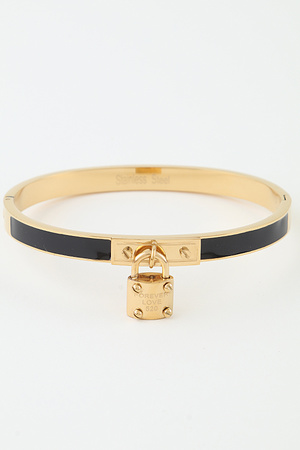 Forever Love 520 Lock Pendant Cuff Bracelet