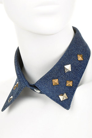 Studded jean collar necklace-bl-jaf2