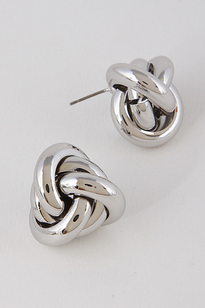 Metallic Knot Stud Earrings 7HAD10