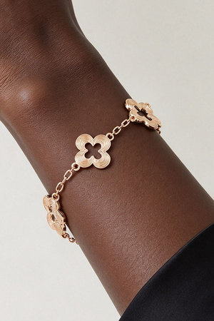 Textured Clover openwork chain Bracelet