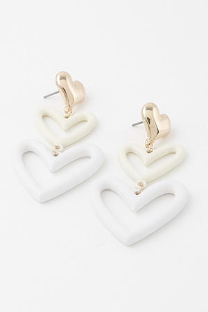 Triple Hearts Drop Earrings