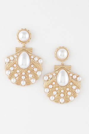 Pearled Seashell Earrings