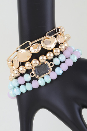 Multi Pastel Crystal Beaded Bracelet