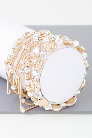 Multi Clover Coil Beaded Bracelet