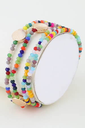 Multi Seashell Beaded Bracelet