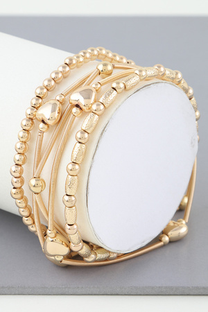 Multi Heart Coil Beaded Bracelet
