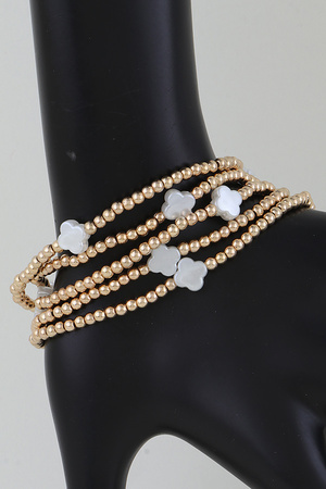 Multi Clover Beaded Bracelet