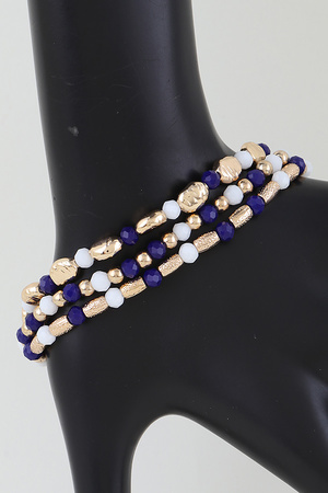 Multi Tone Stone Beaded Bracelet