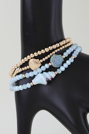 Two Toned Shell Beaded Bracelet