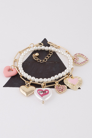 Heart Charms Bracelet