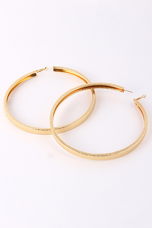 Sparkly Textured Flat Hoop Earring 4LBH2