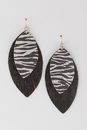 Tiger Print Layered Earrings