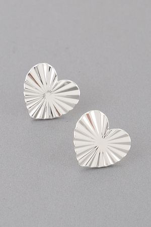 Shining Heart Stud Earrings