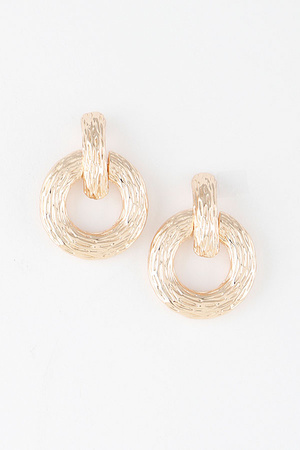 Indented Open Disc Earrings