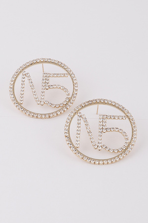 Jeweled N5 Stud Earrings