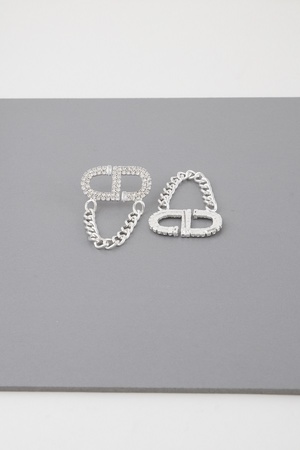 Jeweled Chain Drop Earrings