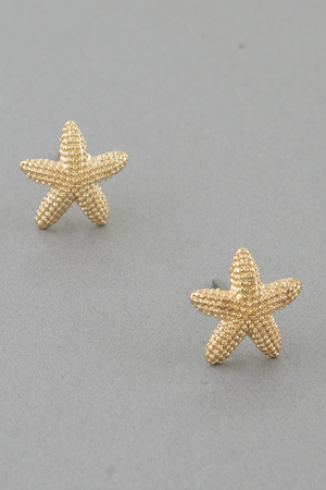 Beaded Starfish Stud Earrings