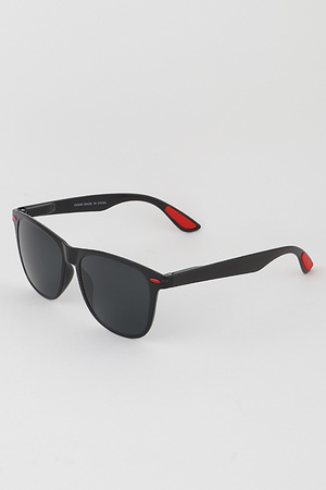 Red Accent Wayfarer Sunglasses