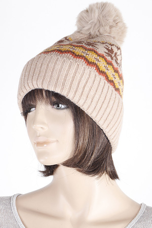 Winter Pattern Beanie Hat