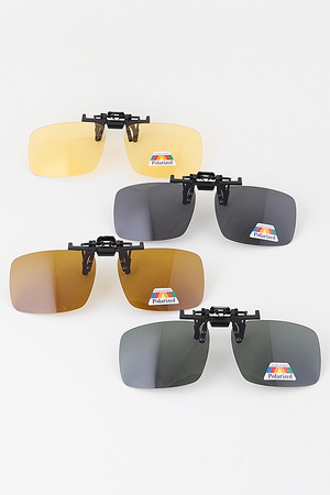 Polarized Clip On Square Sunglasses