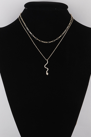 Jeweled Snake Pendant Necklace