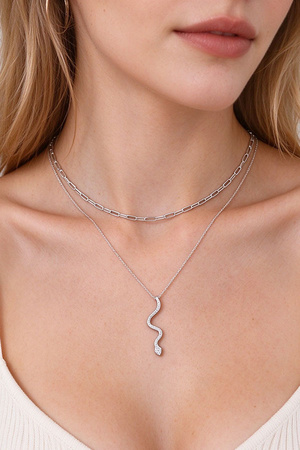 Jeweled Snake Pendant Necklace