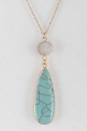 Gorgeous Opulent Stone Long Necklace 8DCA4