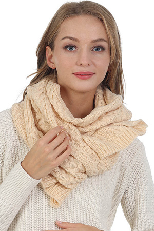 SOLID COLOR  CABLE KNITTED SCARF