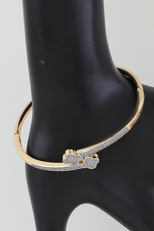 Bejeweled Clover Wrap Cuff Bracelet