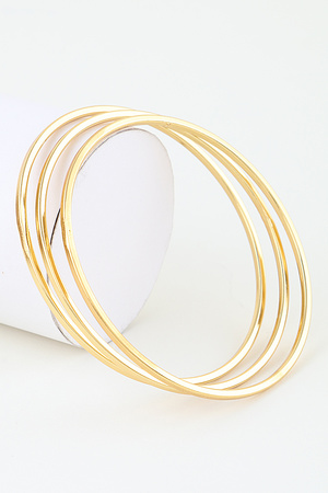 Triple Shiny Bangle Cuff Bracelets