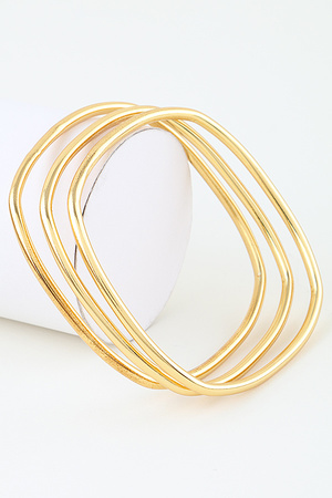 Shiny Geometric Polished Bangle Bracelet