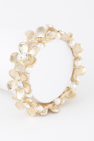 Jeweled Flower Bracelet