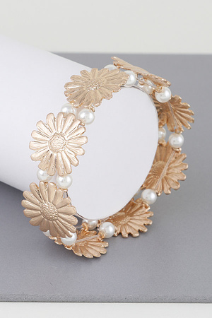 Pearled Sunflower Bracelet
