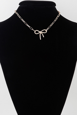 Minimal Thin Shiny Ribbon Link Chain Necklace