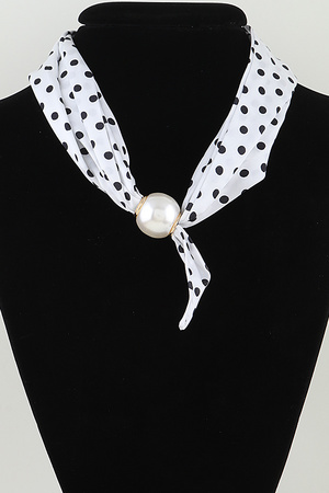 Classic Polka Dot Scarf Wrap Necklace