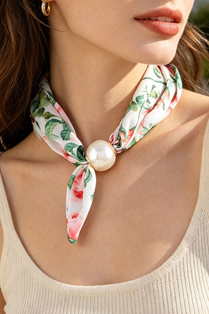 Garden Scarf Beaded Necklace