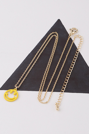 Open Smiley Face Pendant Necklace