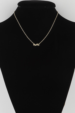 MAMA Script Necklace