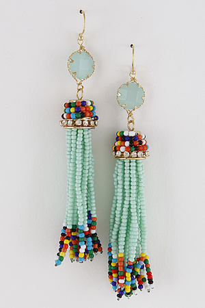 Delicately Beads Tassel Earrings 7FAF4