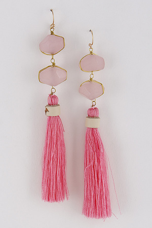 Natural Stone & Tassel Earrings 7GCE10