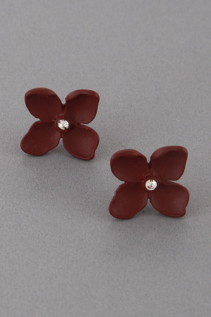 Clay Four Petal Flower Earrings 9IAD8