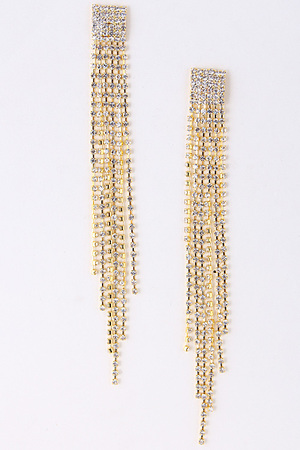 Square Stone Studded Linked Drop Earring 5ECJ14