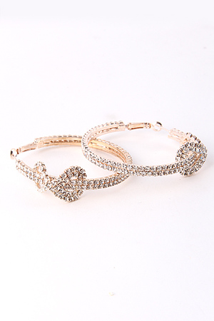 Infinity Tied Rhinestone Studded Hoop Earring 5ABG10