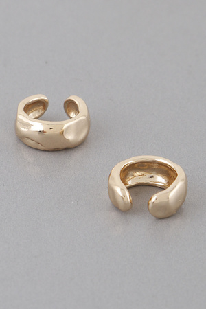 Abstract Dent Hoop Earrings