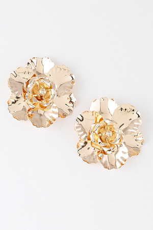 Shiny Rose Petal Earrings