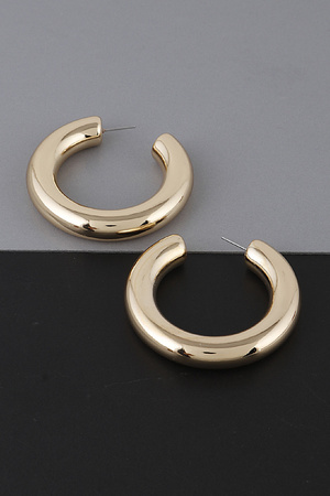 Shiny Metal Hoop Earrings