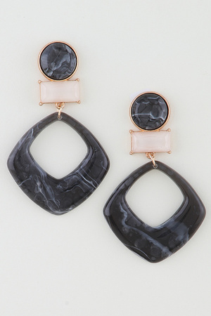 Modern Marble Geometric Cut Earrings